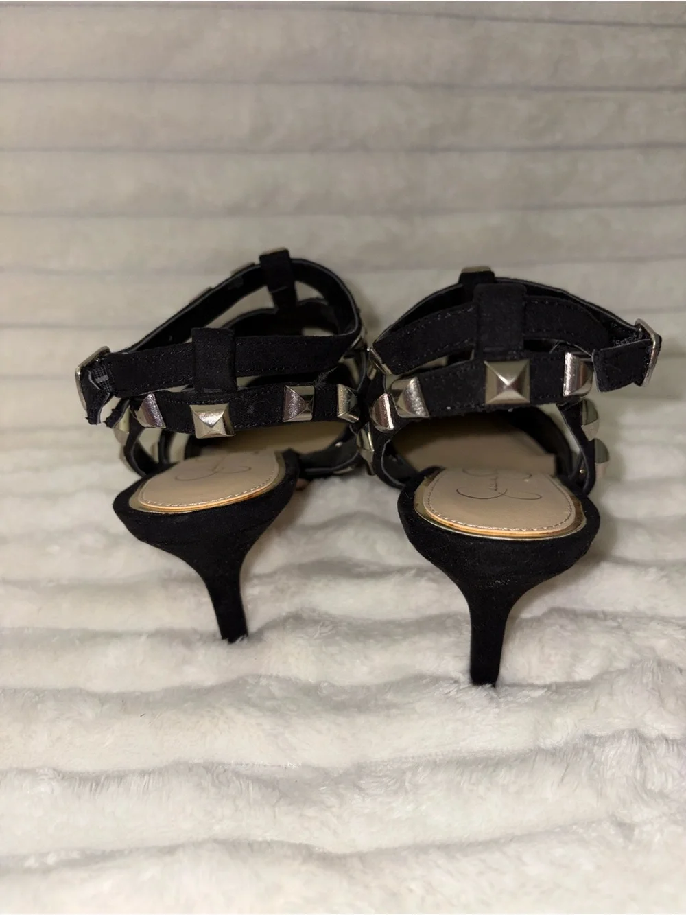 Jessica Simpson Leopard Studded Pointed Toe Flats in Black and Brown 7.5M